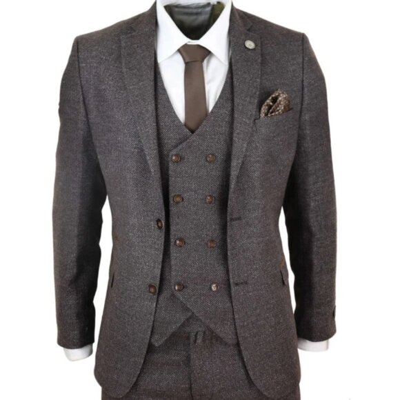 Brown TruClothing Tweed Suit & Vest (3 piece) - Picture 1 of 12